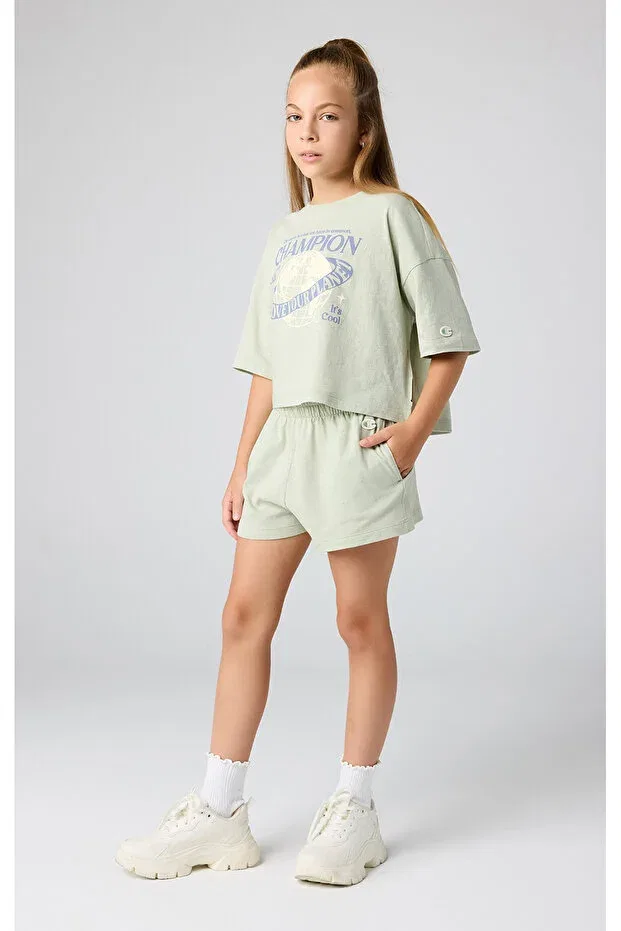 Детские шорты для девочек хлопковые Eco future shorts organic cotton green kids shorts-404973-gs072 Champion, Green-17