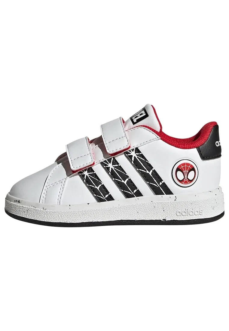 Детские кроссовки на липучках Grand Court Spider-man Cf I Adidas, Ftwr White Core Black Better Scarlet