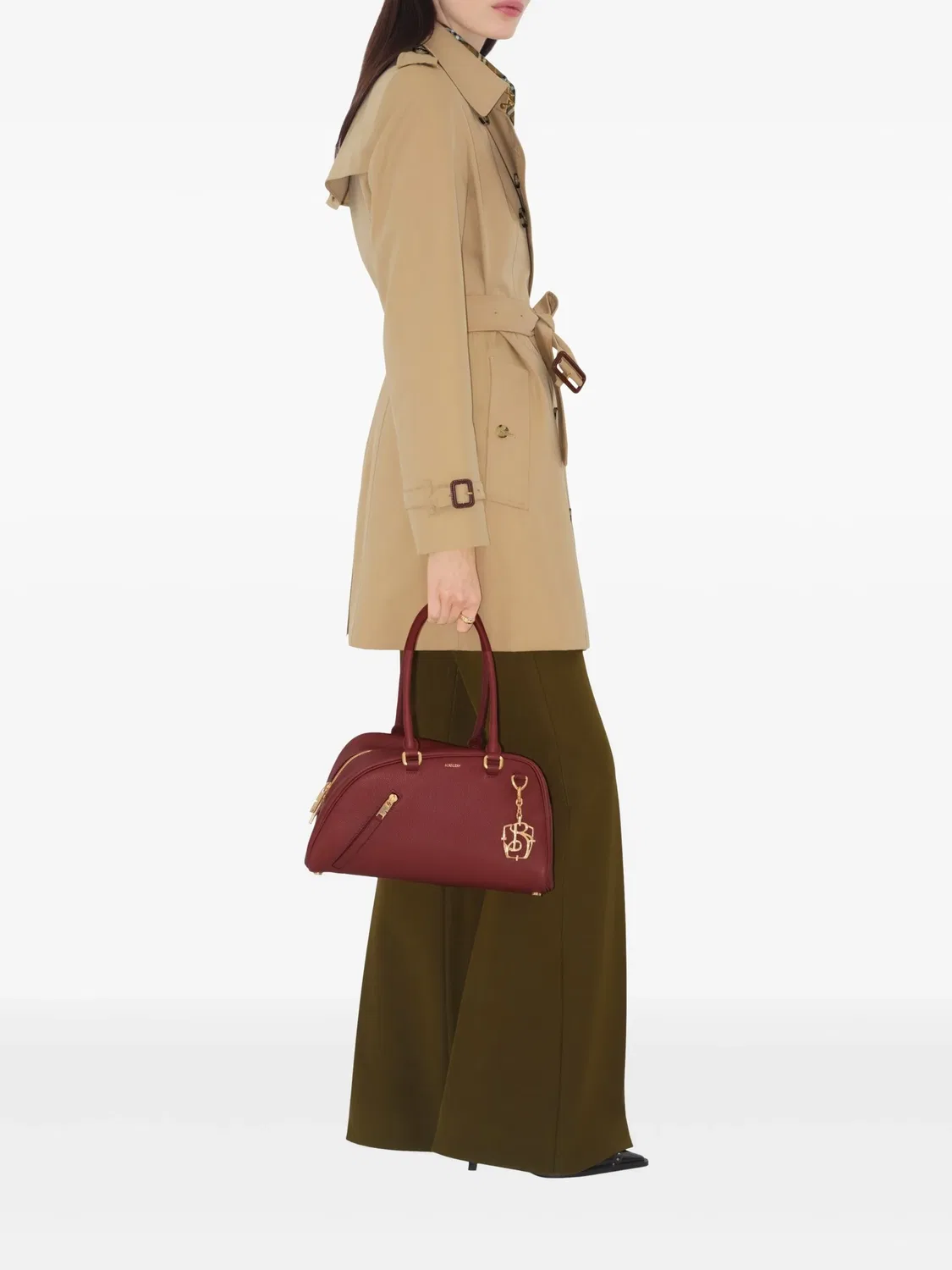 Burberry Двубортное тренч-пальто в архивном бежевом цвете — фото 4