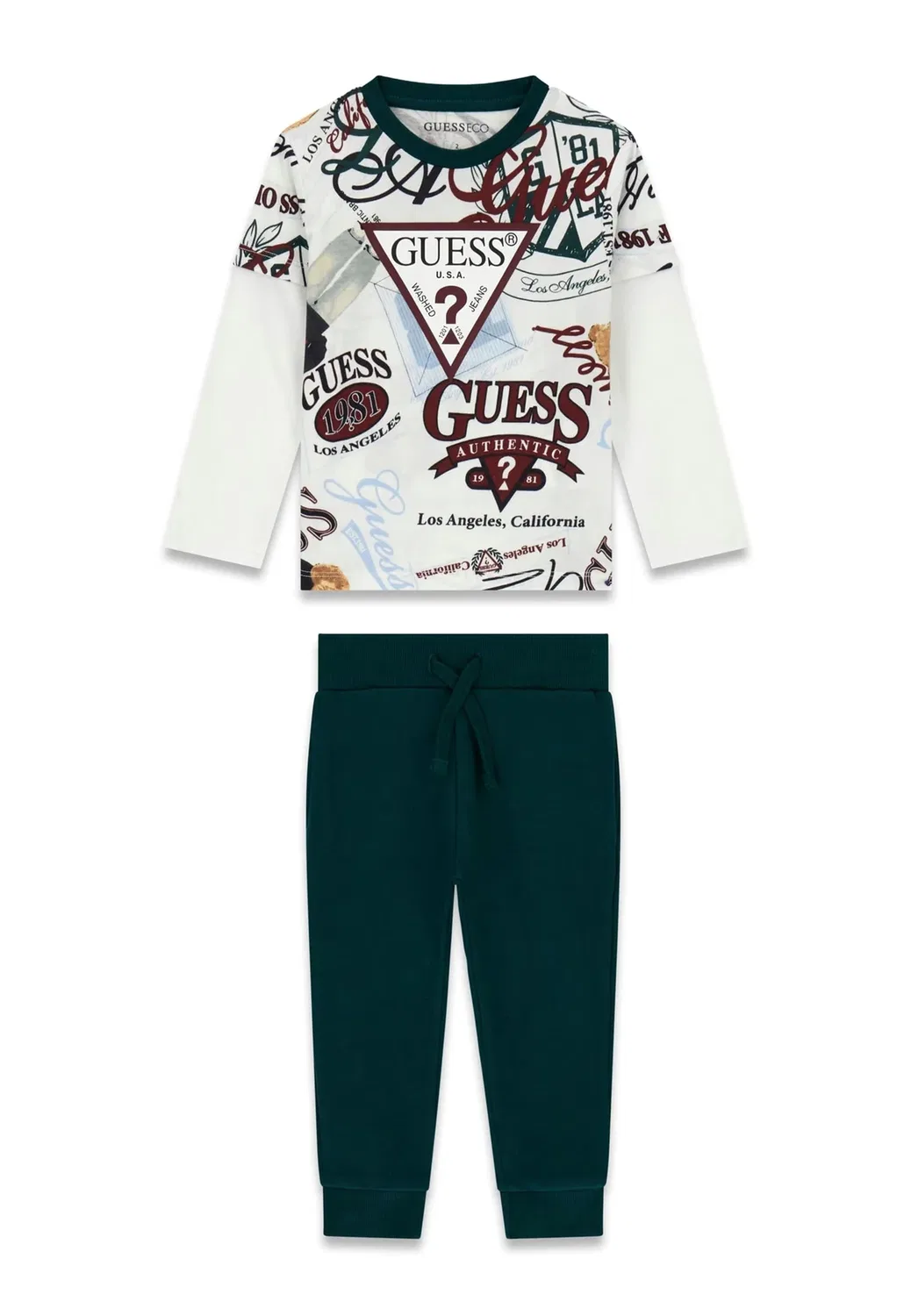 Футболка и комплект чулков - брюки спортивного костюма Guess, Gemustert Multicolor — фото 4