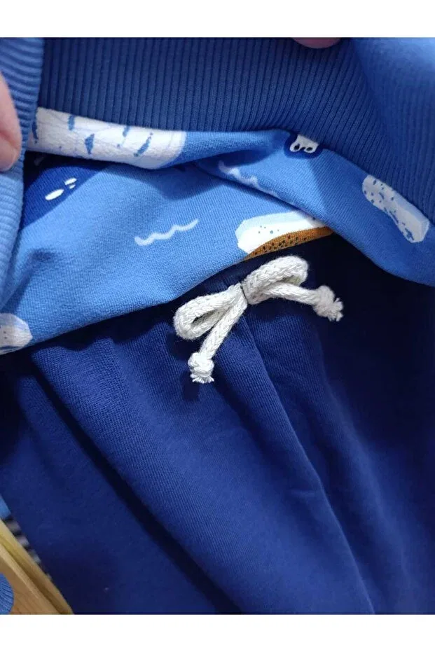 Детский спортивный костюм с принтом North dream hooded suit Parla Dikim, Blue — фото 2