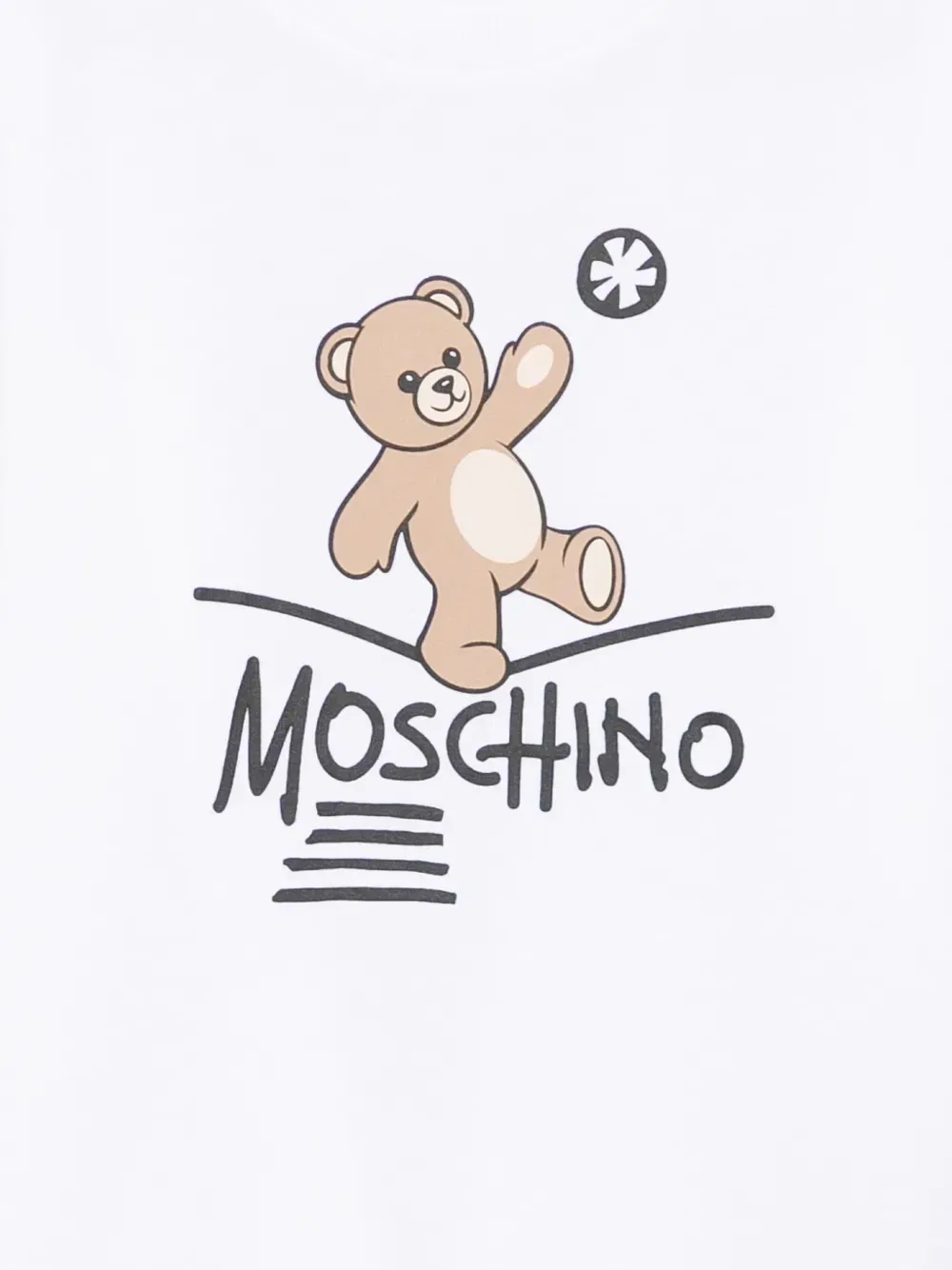 Футболка с длинными рукавами с принтом в виде медвежонка Тедди Moschino Kids, белый — фото 3