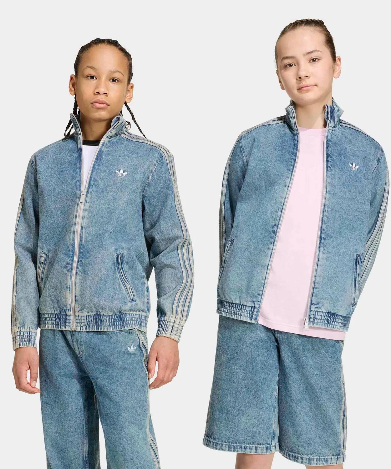 Детский джинсовый жакет свободного кроя Firebird Loose Denim Track Top Adidas, Blue