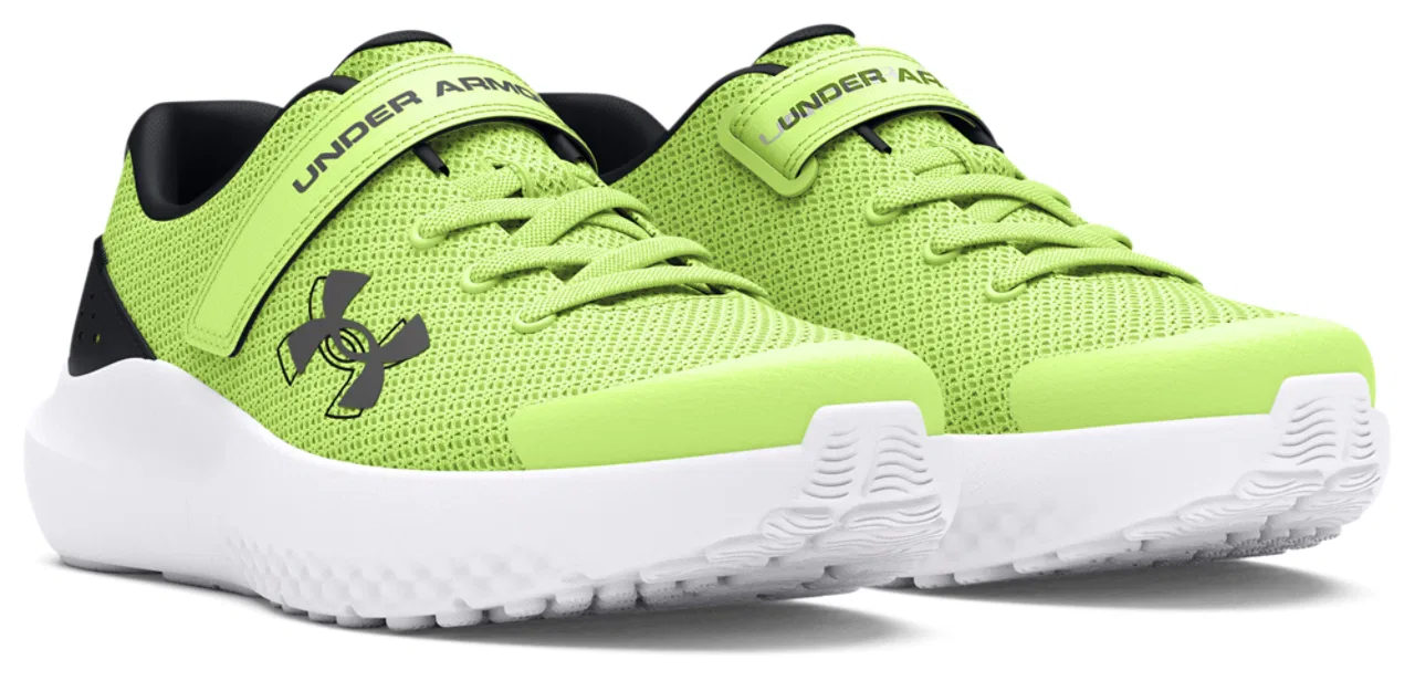 Детские кроссовки для мальчиков с амортизацией Surge 4 Under Armour, Castlerock/Morph Green/Black — фото 3