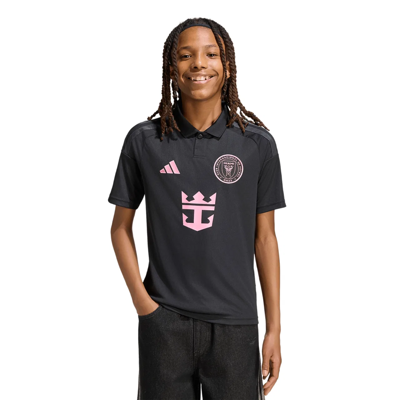 Футболка для мальчиков Inter Miami CF 26/27 Away Adidas, цвет Black/Bliss Pink