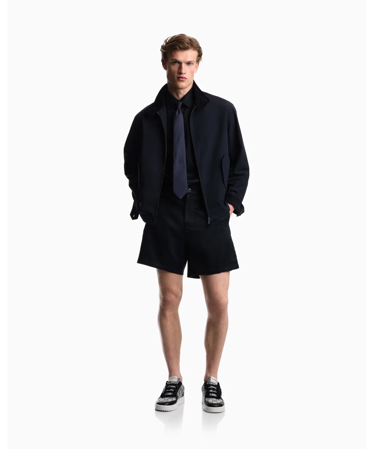 Мужские шорты-бермуды регулярного кроя из тенсель-жаккарда EMPORIO ARMANI, Другой — фото 3