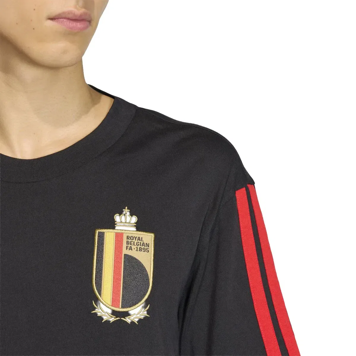 Мужская футболка с принтом Bélgica Mundial 2026 DNA adidas, Negro — фото 3