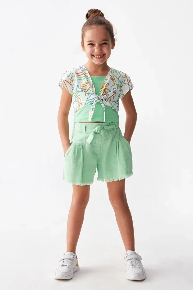 Детские шорты для девочек хлопковые Nk Kids, Green — фото 2