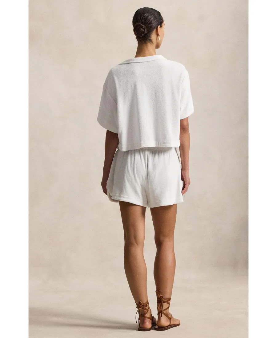 Комплект из футболки-поло и шорт из хлопкового терри Polo Ralph Lauren, White — фото 2