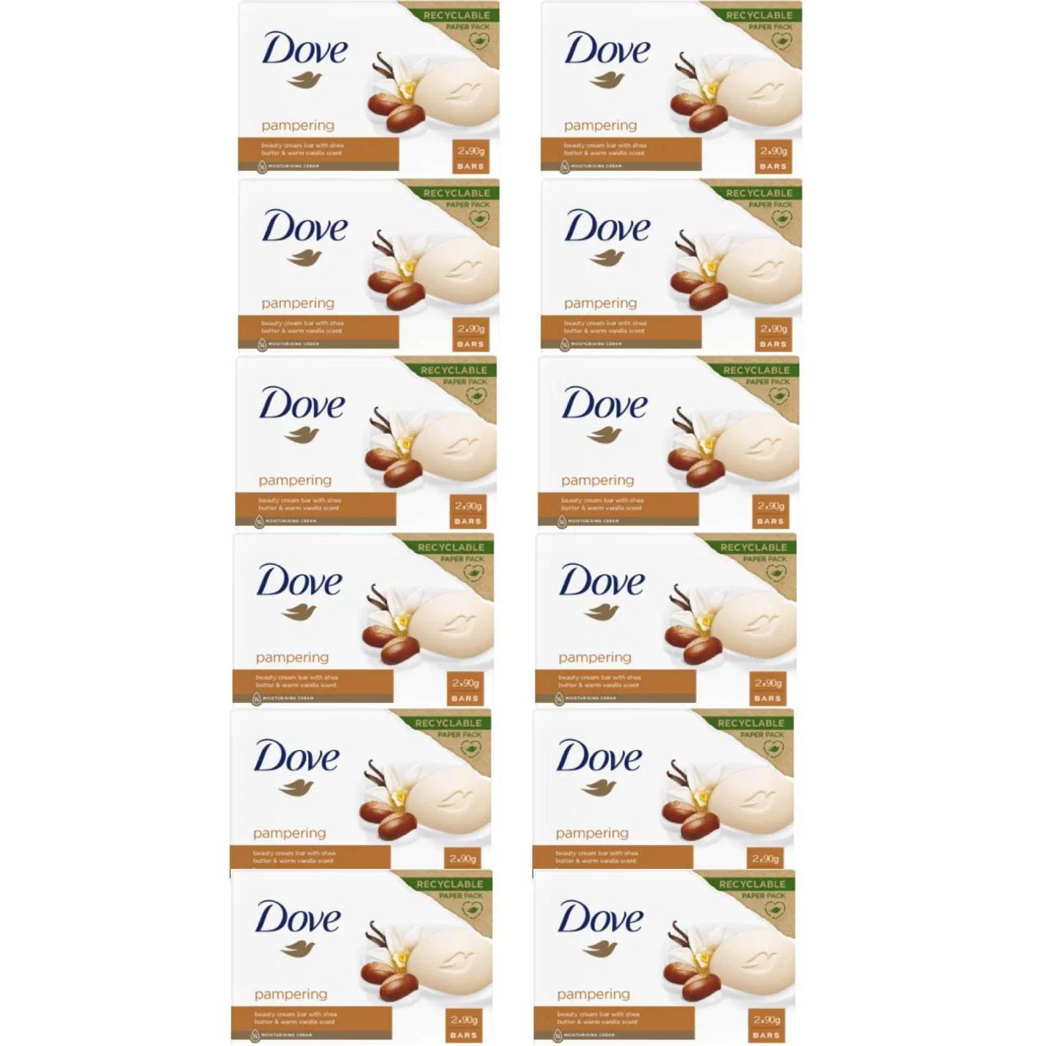 Твердое мыло Dove Beauty Cream Bar, Vanilla and Karité, 2 x 90г
