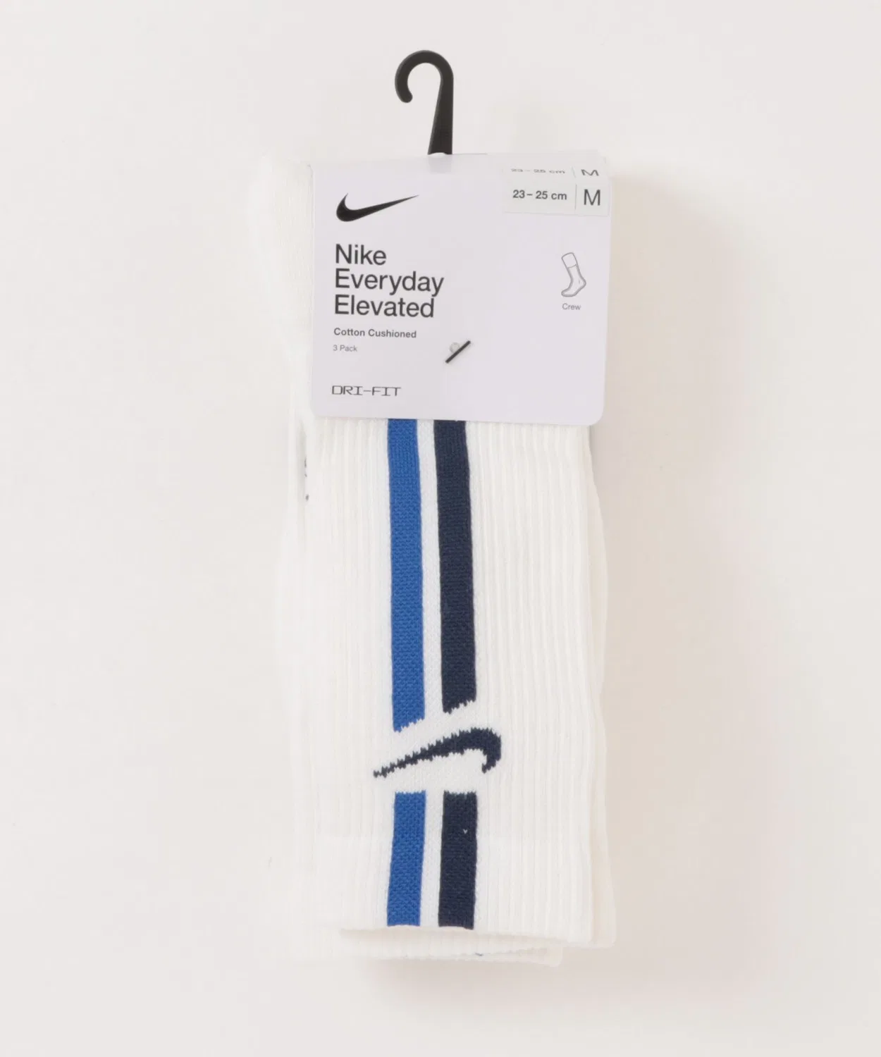 Хлопковые носки с полосками UNKEDELVDCRW3PSTRIPE NIKE, White/Blue