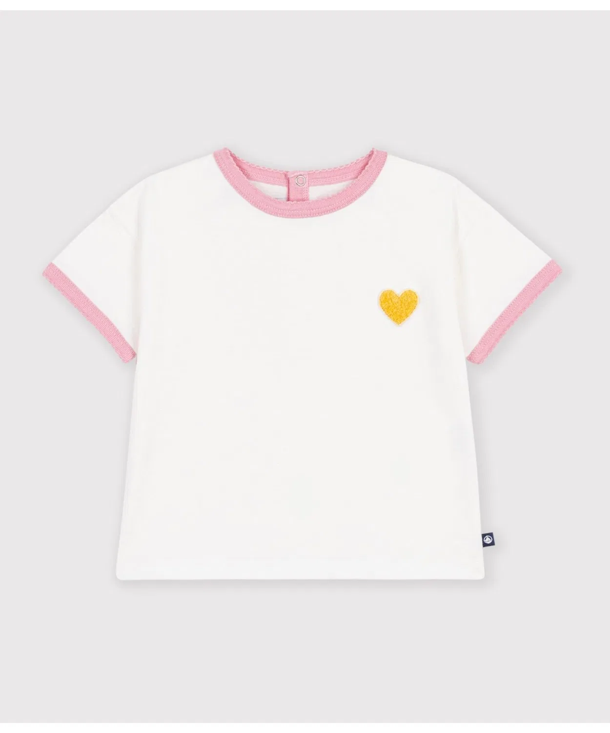 Детская футболка с коротким рукавом Poin Coco Heart Petit Bateau, Off White — фото 2