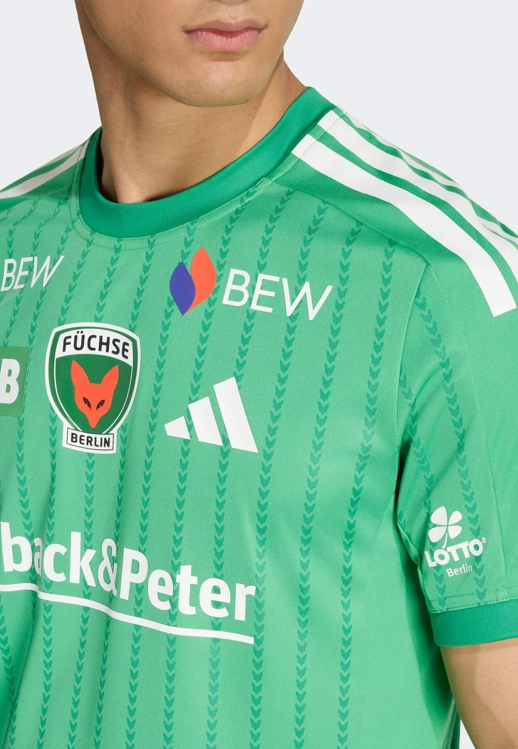 Мужская домашняя спортивная футболка Fuechse Berlin Adidas Performance, Green — фото 3