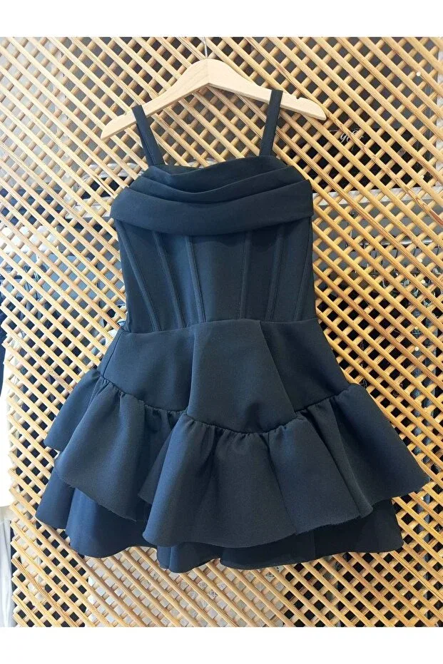 Детское платье для девочек с оборками Pd Kids, Black