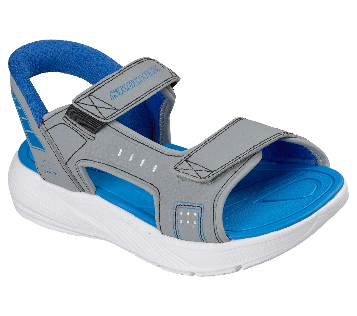 Детские слипоны Microspec-Splash - Hydro Ease Skechers, серый/синий — фото 4