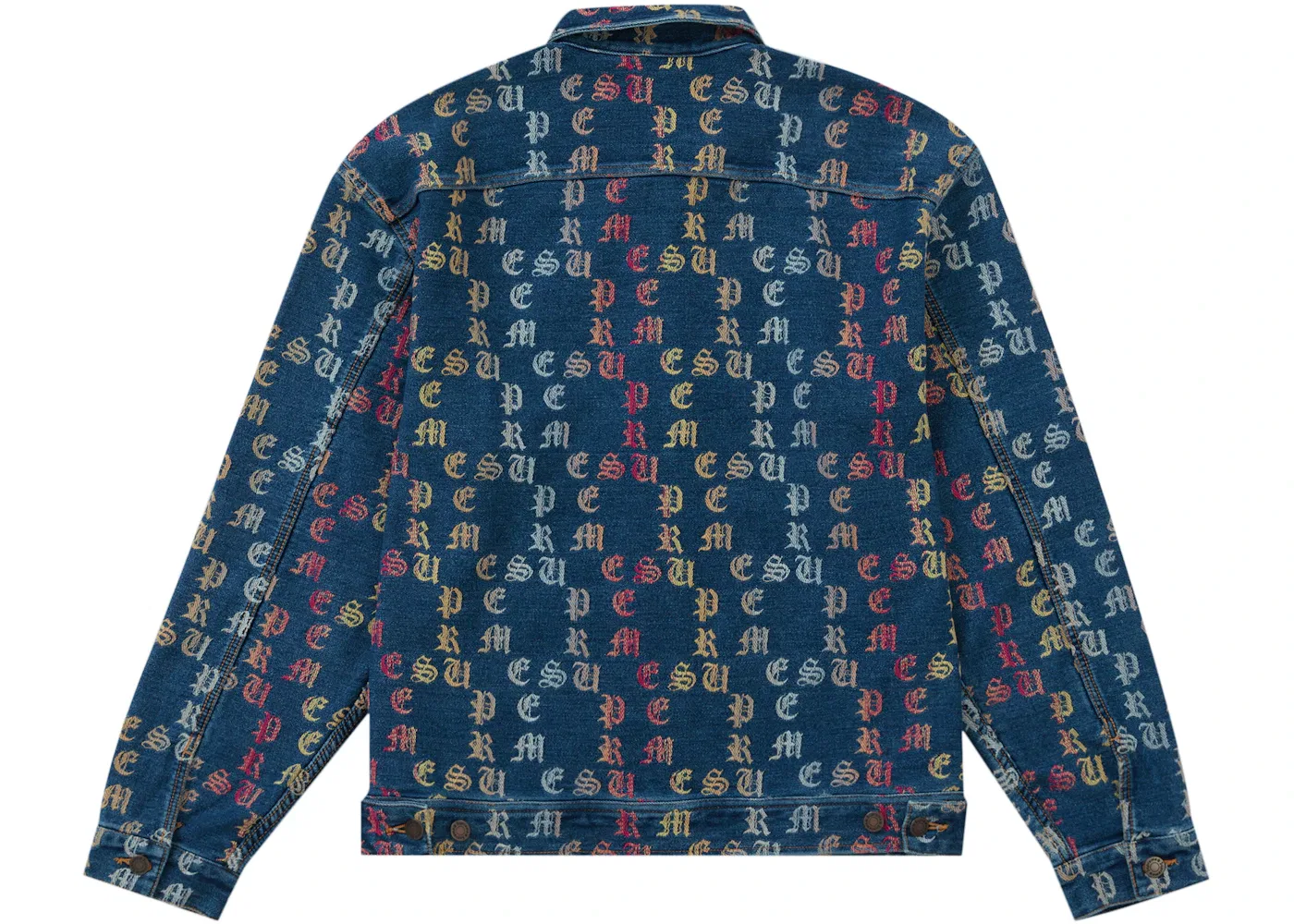 Мужская джинсовая куртка с градиентным жаккардовым принтом Supreme, Blue — фото 2
