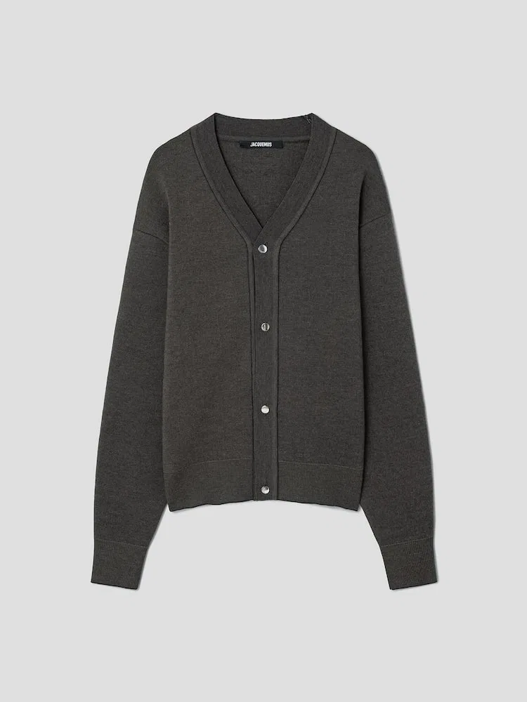 Кардиган оверсайз двойной вязки Le Cardigan Doppio JACQUEMUS, Khaki