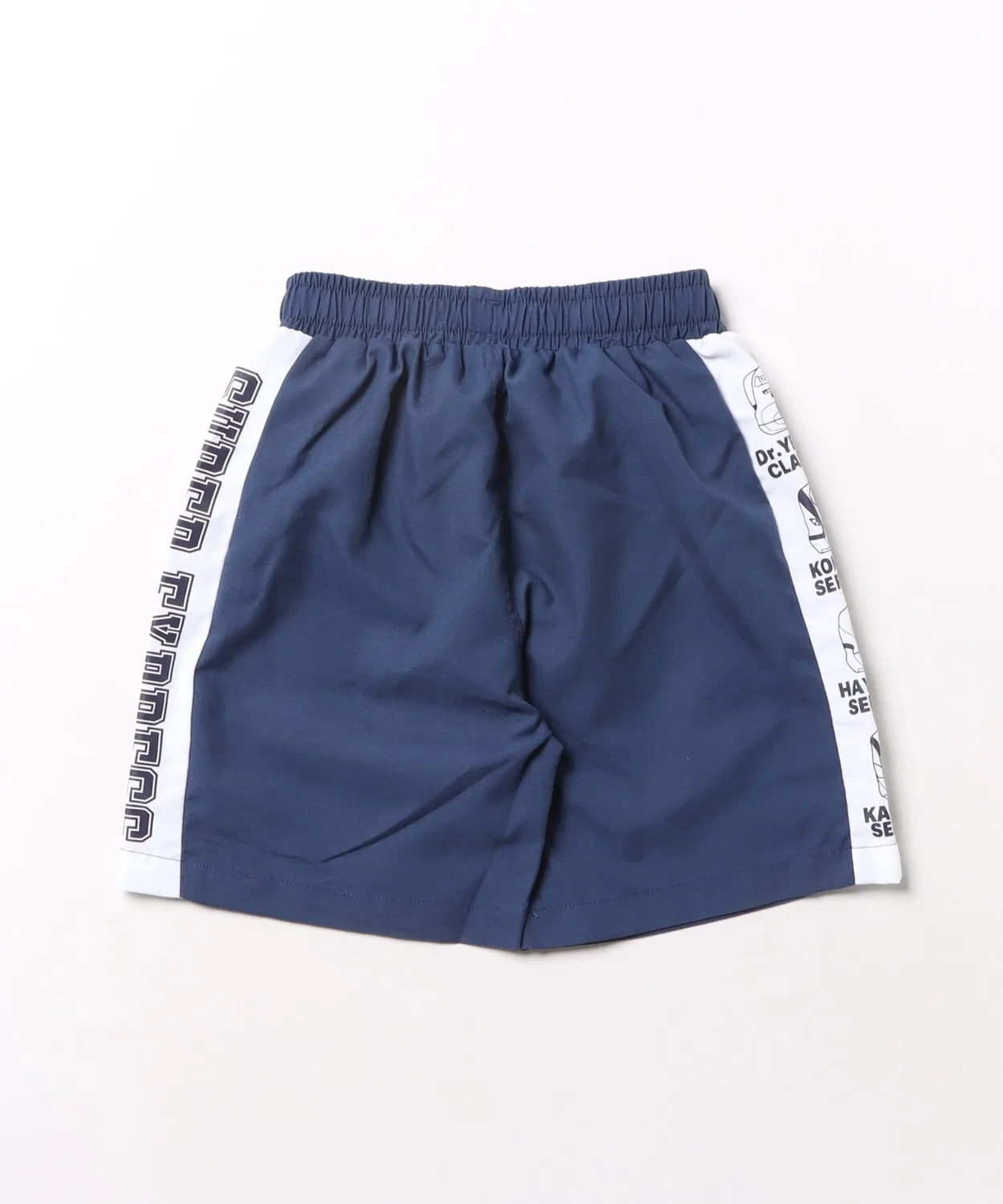 Детские плавки для мальчиков с принтом Shinkansen Side Color Switching Surf Pants A BAG OF CHIPS, Navy — фото 2
