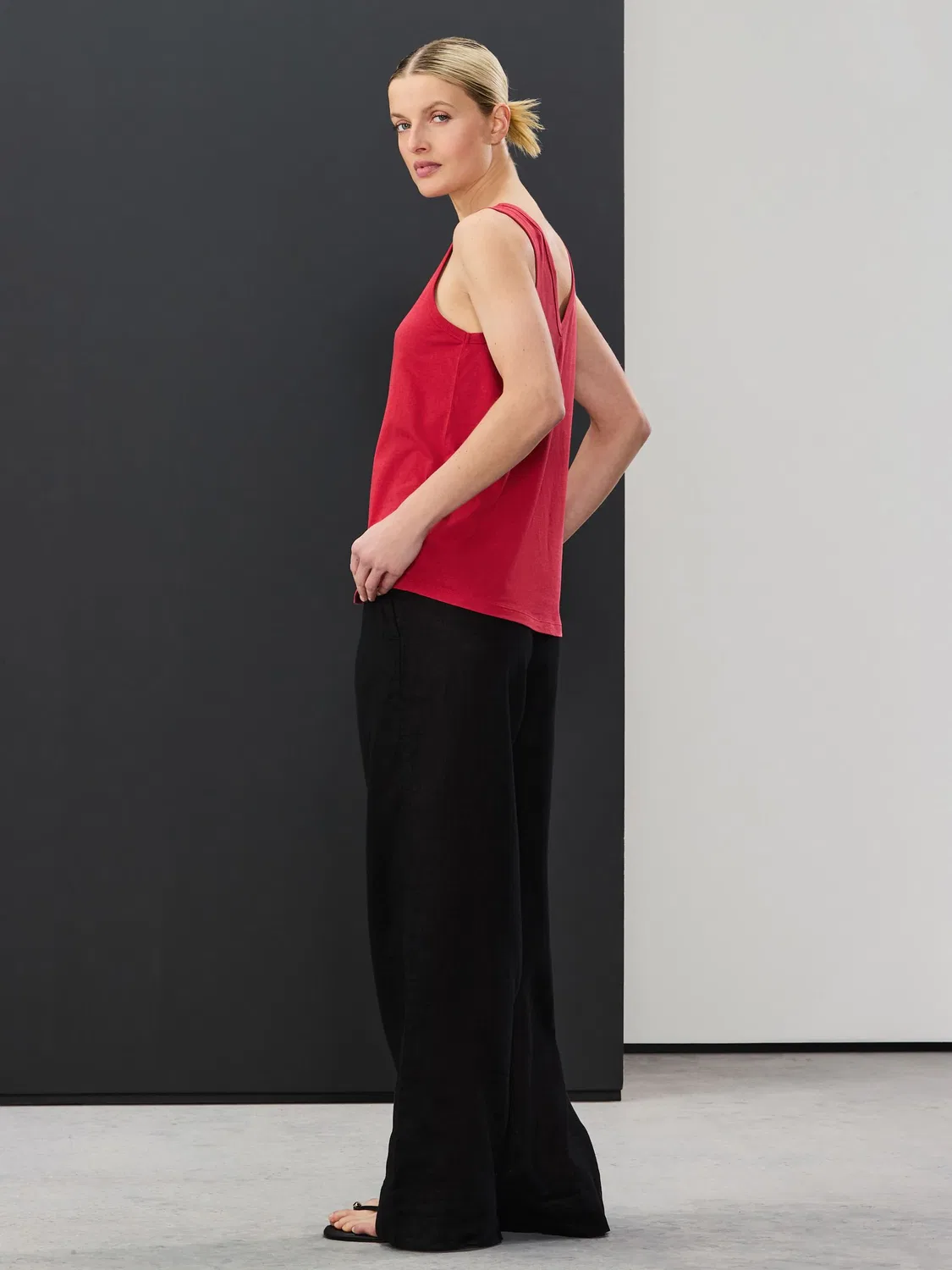 Жилет свободного кроя Red Modal Slouch Vest Next, красный — фото 3