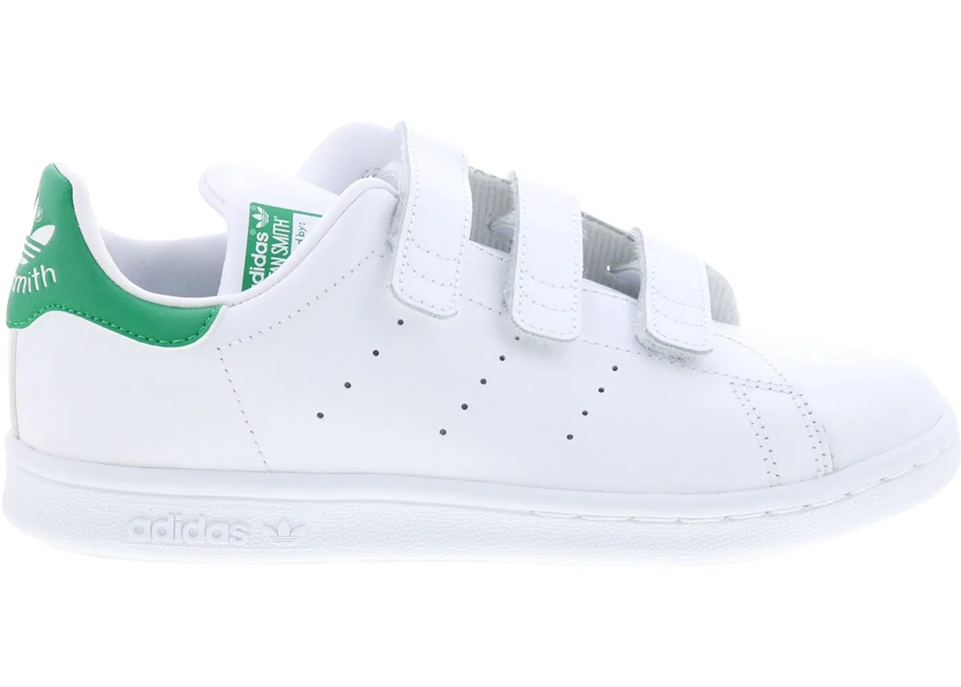 Детские кроссовки с липучкой Adidas Stan Smith CF Velcro Adidas, Footwear White / Footwear White / Fairway Green
