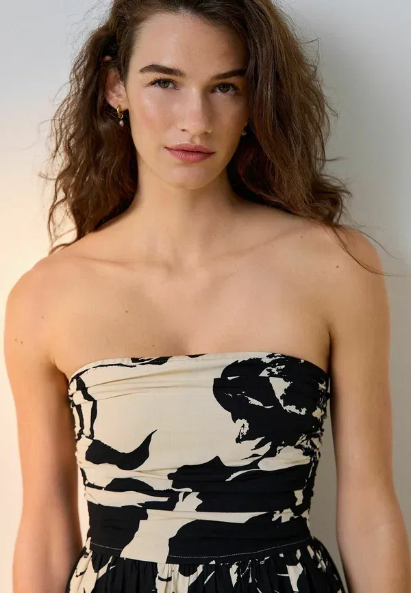 Платье цветочный принт Kasdiene suknele Next Black, Cream, черный — фото 3