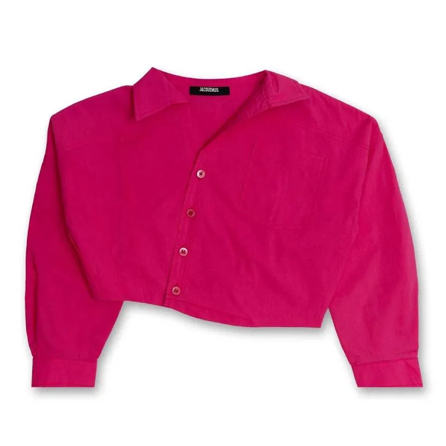 Блузка асимметричная укороченная Girls Cropped Asymmetrical Shirt Jacquemus, Pink
