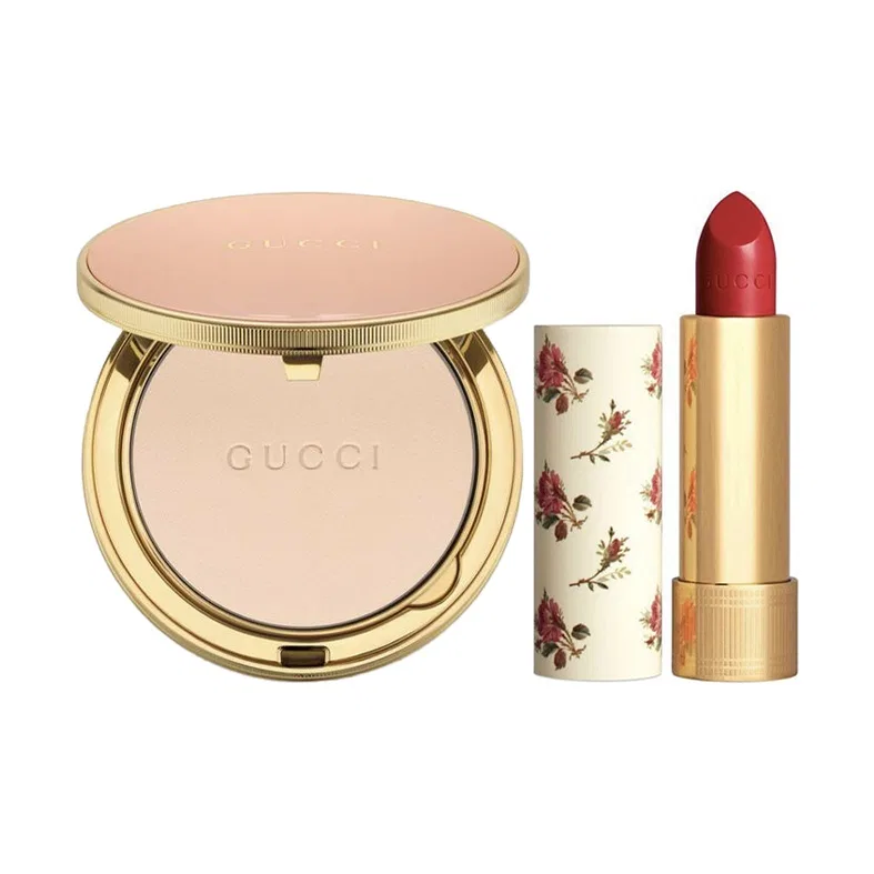 Набор косметики Rose Gold Powder + Lip Gloss, GUCCI