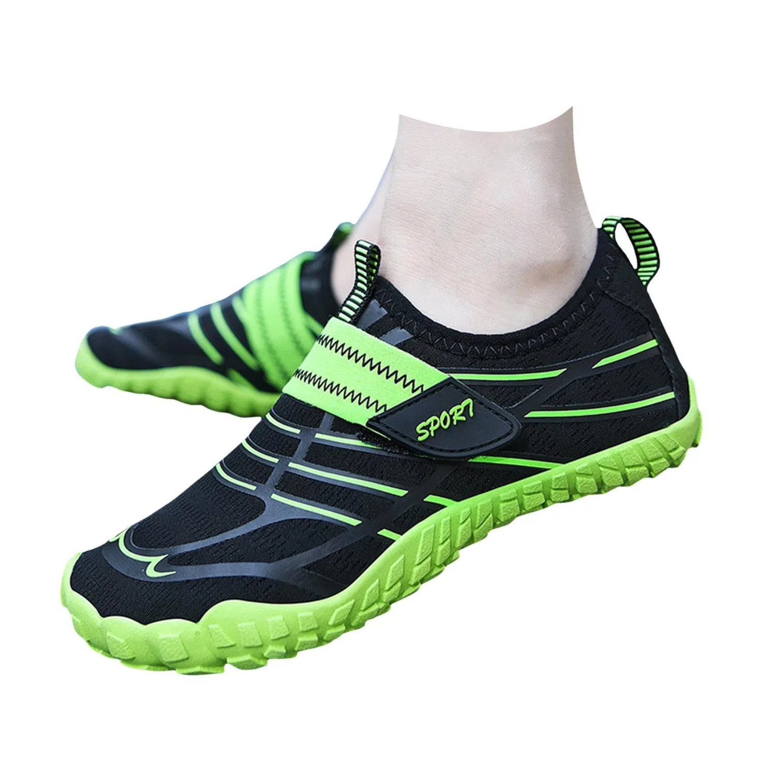 Детские сандалии для мальчиков без швов Barefoot Grounding Shoes, Green — фото 3