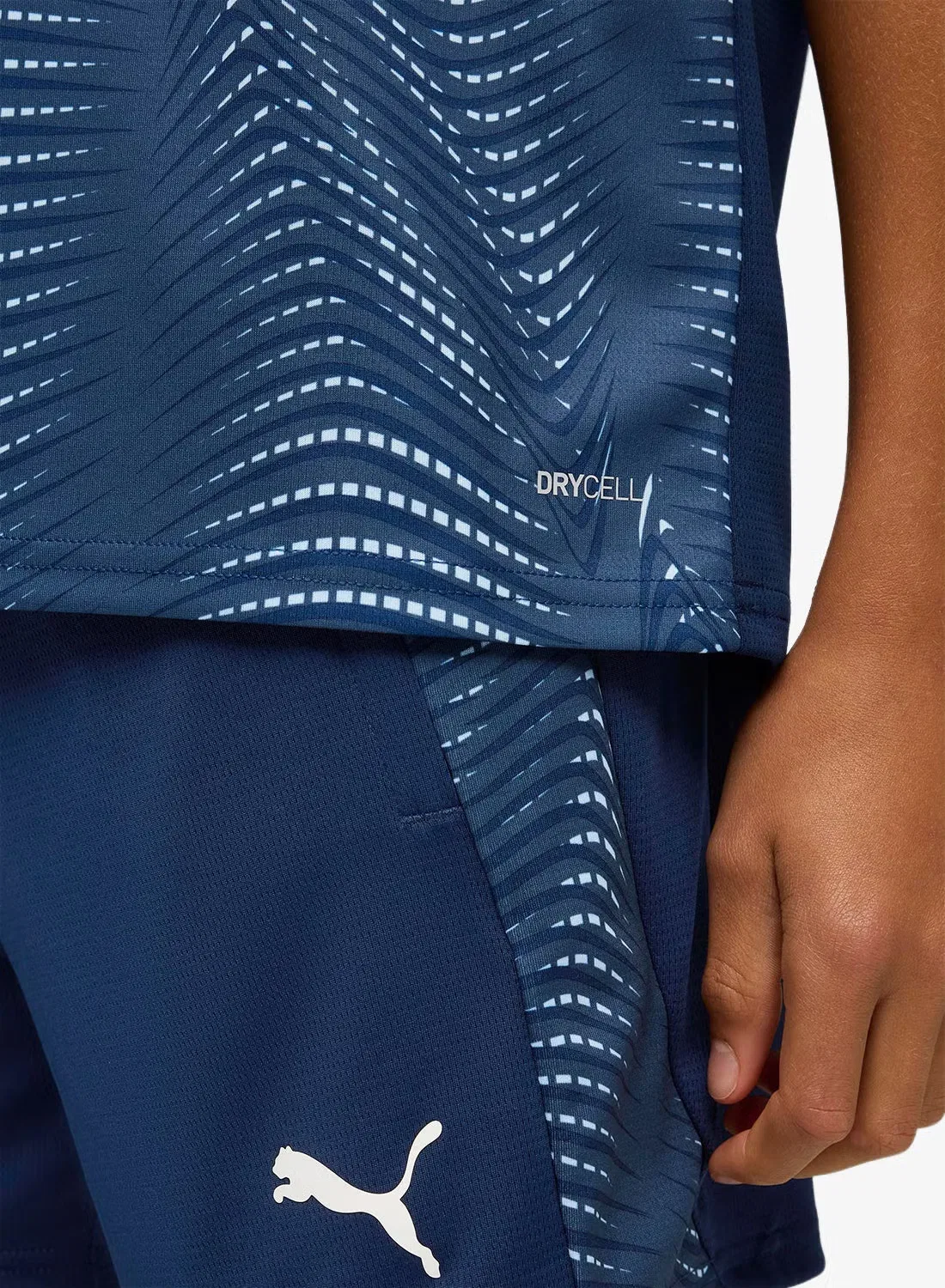 Футболка спортивная Youth Individual Final Jersey Puma, синяя — фото 3