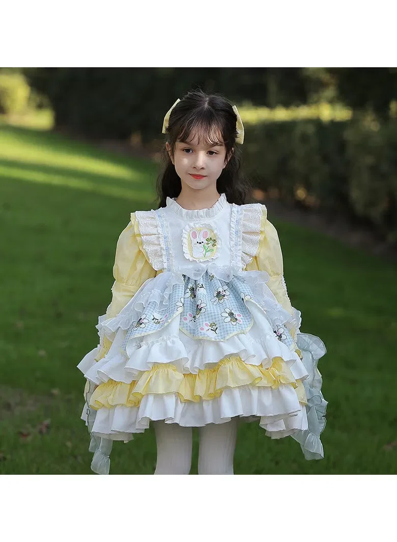 Платье с длинным рукавом Lolita Loquat, желтое