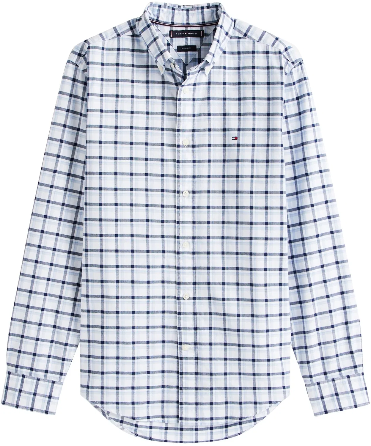 Мужская рубашка с принтом Heritage Oxford Easy Check Tommy Hilfiger, Blue (Breezy Blue / Check) — фото 4