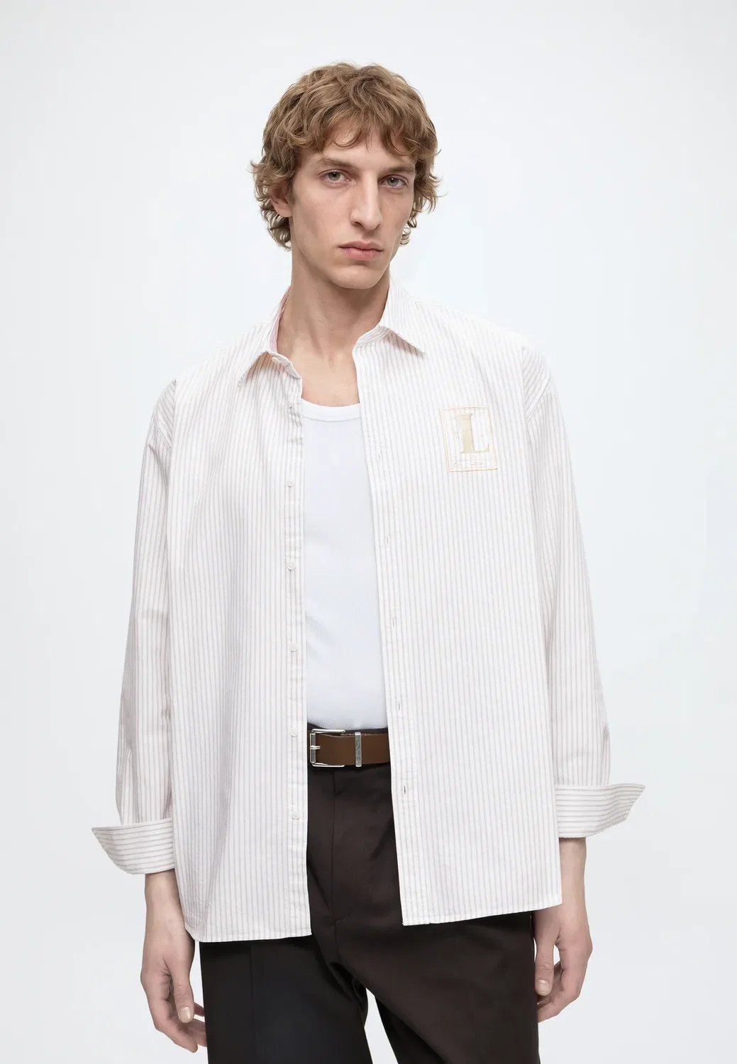 Рубашка - рубашка Lacoste, White/Beige — фото 4