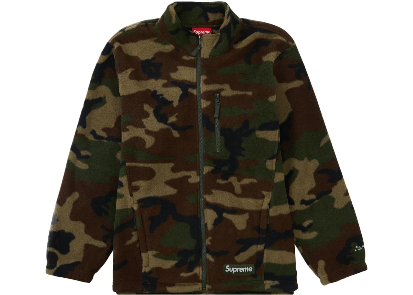Мужская куртка с принтом Supreme Polartec Zip Jacket, Woodland Camo