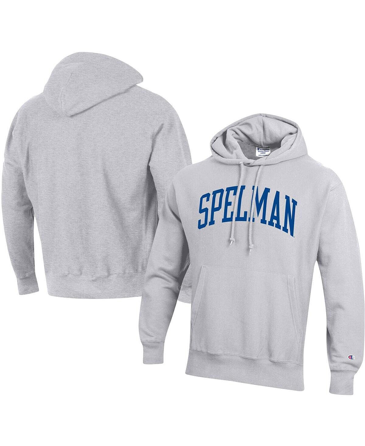 

Мужская серая толстовка с капюшоном spelman college jaguars tall arch pullover Champion, серый