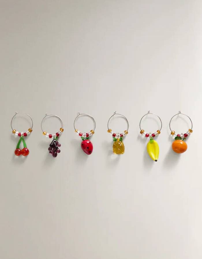 

Украшение для бокалов Zara Home Pack Of Glass Fruit Cup Markers 6 Pack, разноцветный