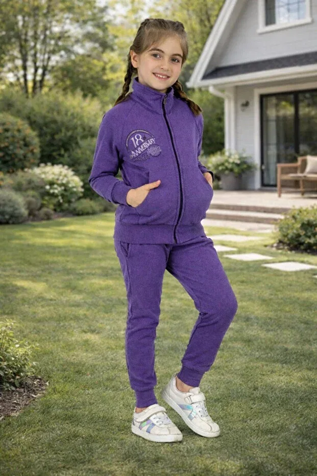 Детский спортивный костюм для девочек с длинным рукавом Shirly Iç Giyim, Purple