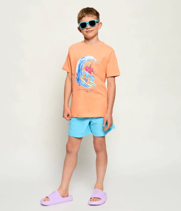 Детская футболка хлопковая Regular Fit Polo Ralph Lauren, Arancione — фото 2
