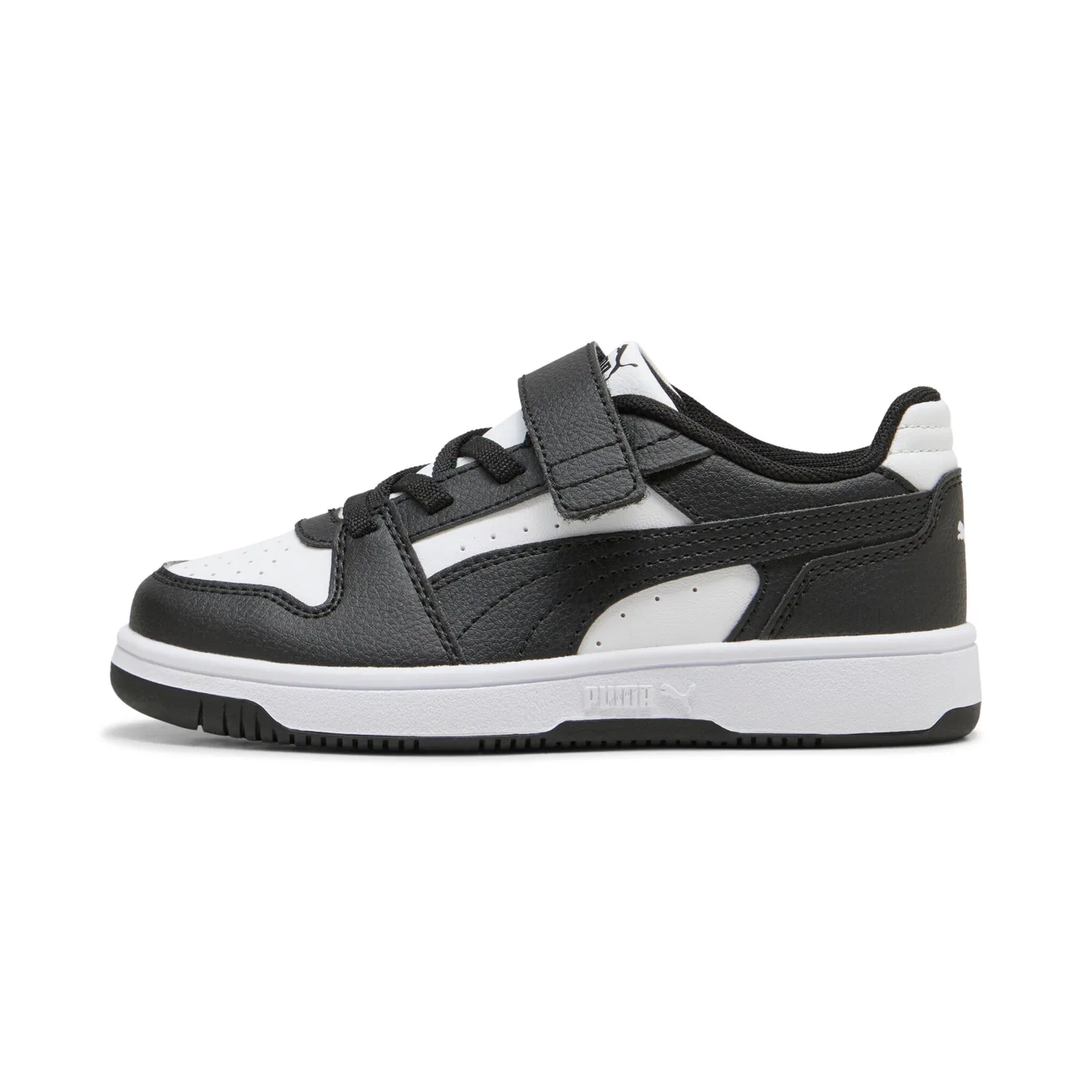 Детские кроссовки на липучках PUMA Rebound Slam Lo AC PS, White/Black — фото 2