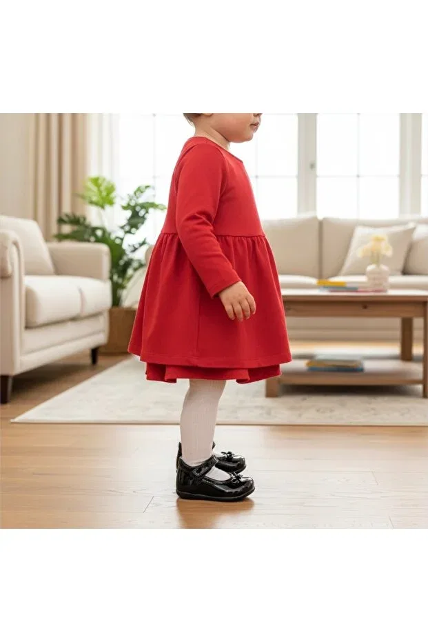 Детские балетки для девочек на коротком каблуке Jojo Kids, Black Patent Leather — фото 3