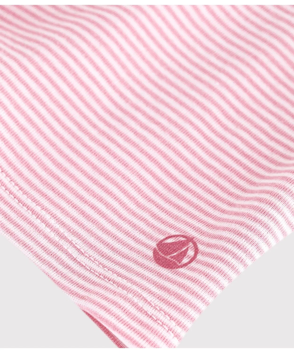 Детская футболка с полоской Миларе PETIT BATEAU, White/Pink — фото 3