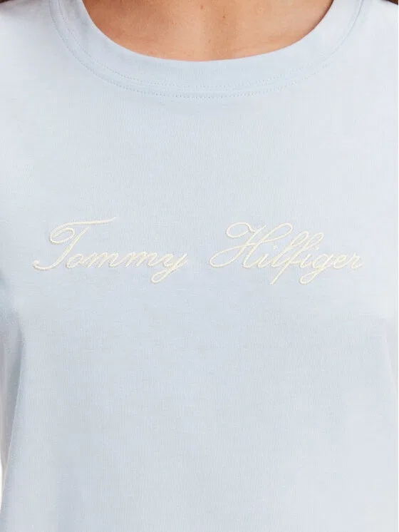 Футболка regular fit Script Tommy Hilfiger, светло-голубой — фото 4