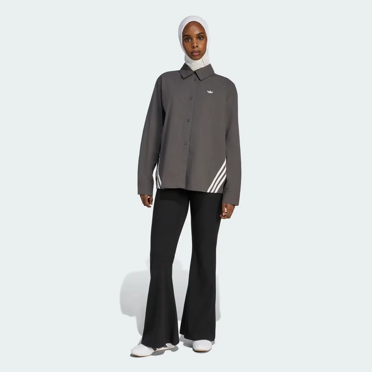 Женская рубашка свободного кроя 3-Stripes Adidas Originals, черный/белый — фото 3