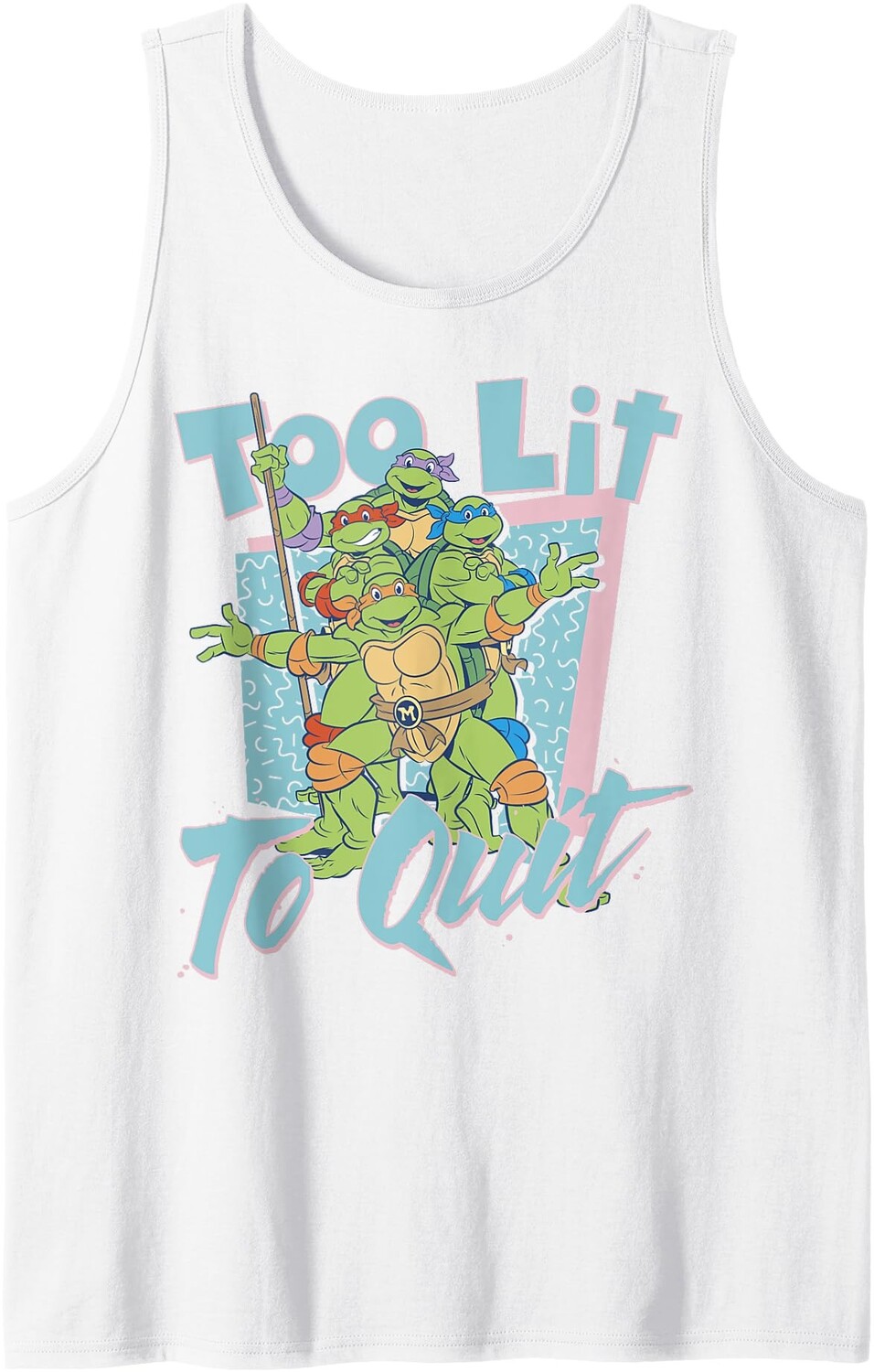 

Мужская майка Nickelodeon Teenage Mutant Ninja Turtles Too Lit To Quit, белый