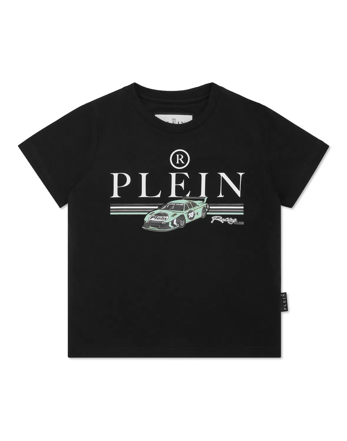 Детская футболка с коротким рукавом с принтом Cars Racing PHILIPP PLEIN, Black/Turquoise