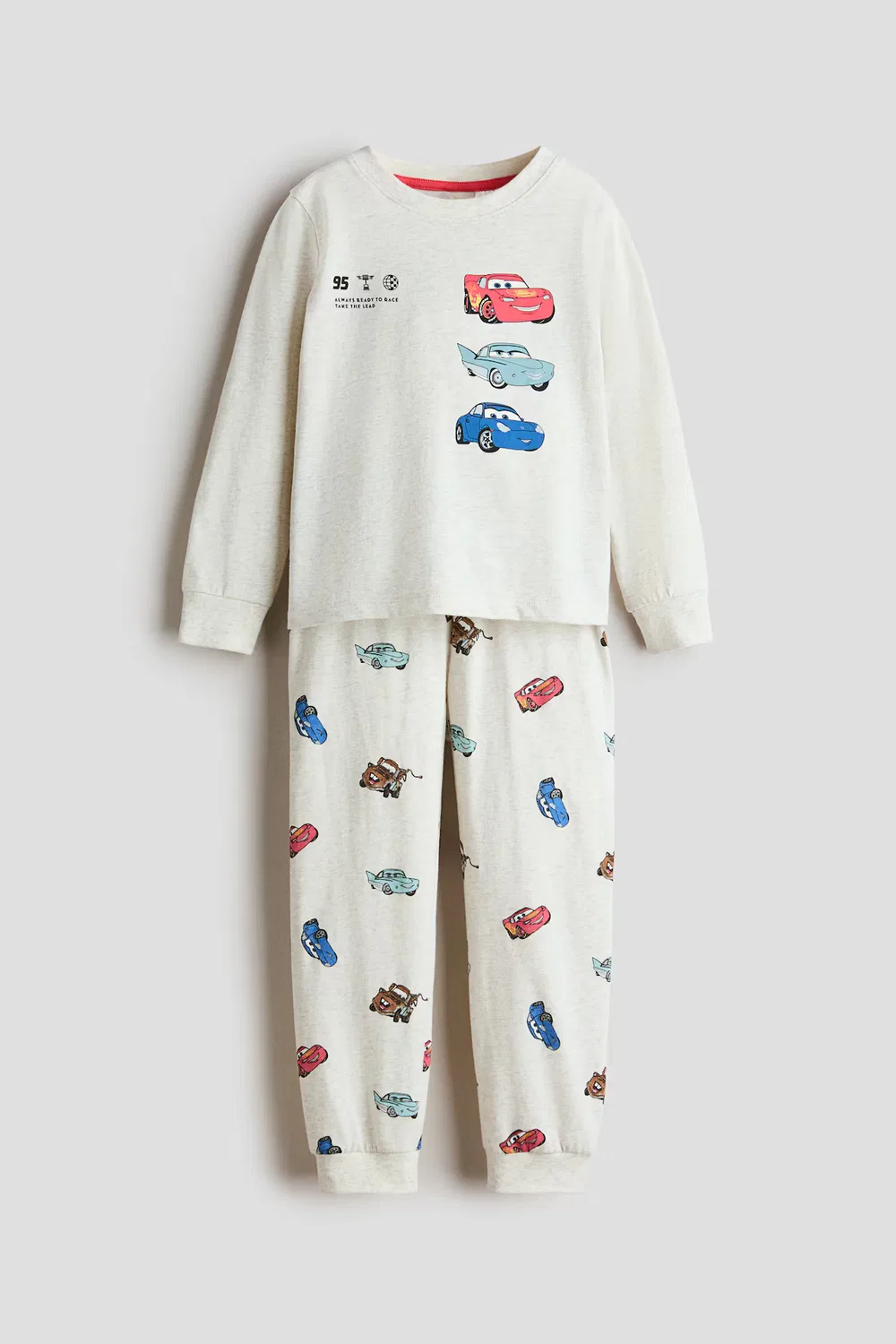 Пижама из набивного хлопка H&M, Hellbeigemeliert/Autos