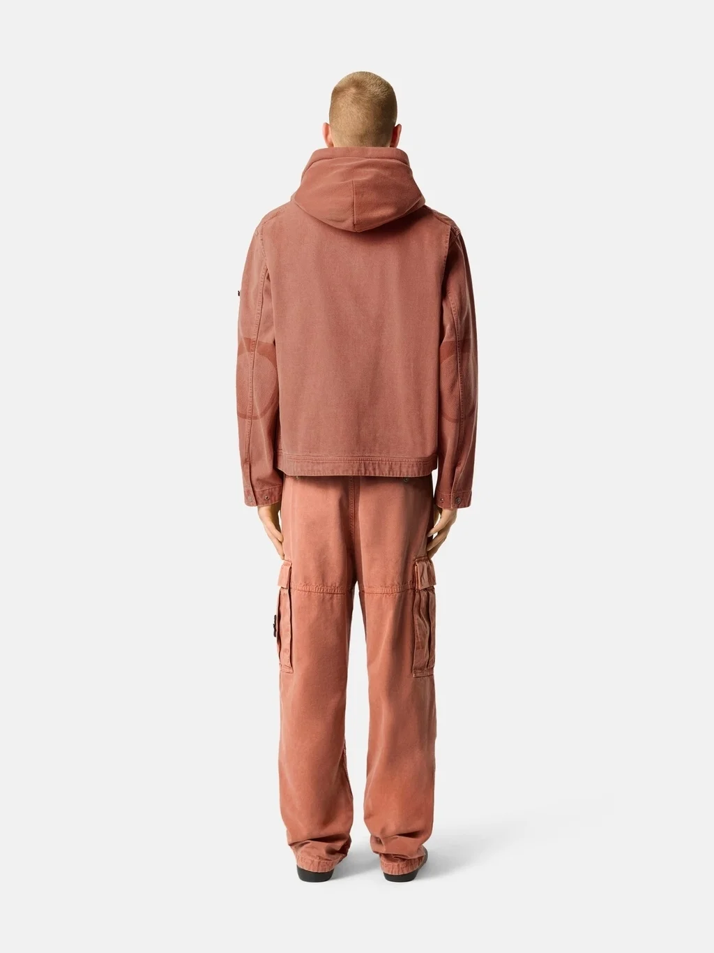 Мужские брюки-карго Stone Island Loose Fit With Drawstring Cuffs, кирпично-красный — фото 3