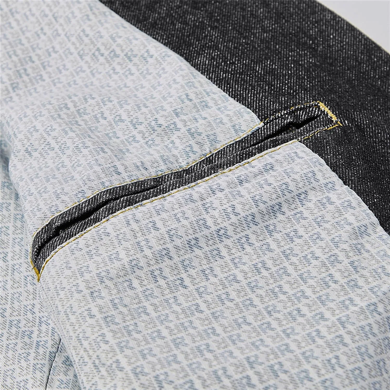 Мужское джинсовое пальто, с принтом, Slim Fit, чёрный — фото 3