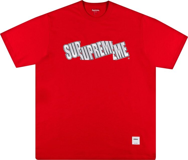

Футболка Supreme Cut Logo Short-Sleeve Top 'Red', красный
