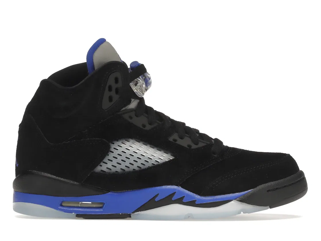 Детские кроссовки с принтом Jordan 5 Retro Jordan, Black/Racer Blue-Reflective Silver