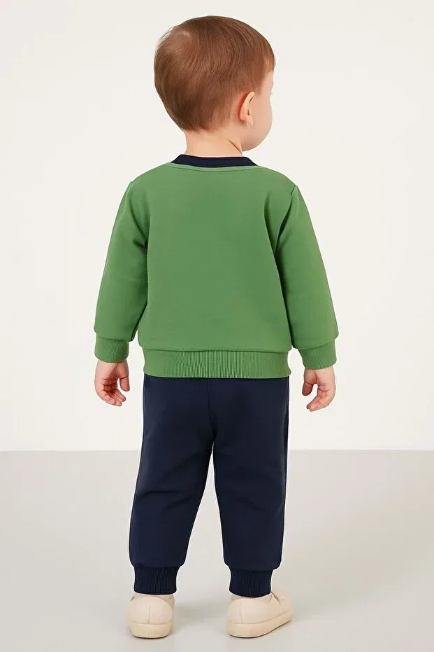 Детский комплект из свитшота и спортивных штанов с принтом Ww Waka Waka Kids Store, Green — фото 2